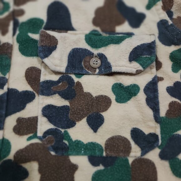 Woolrich Shirt Mens Large Duck Camo Hunting Frog Skin 80s USA Vintage100% Cotton - Picture 8 of 14